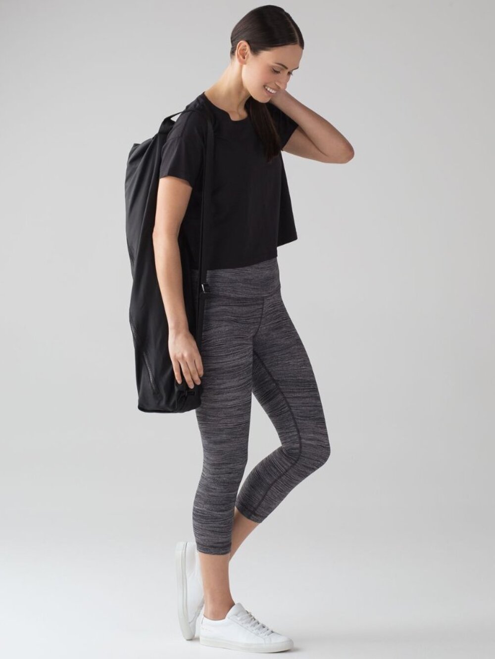 Lululemon Cates Crop Black Tee